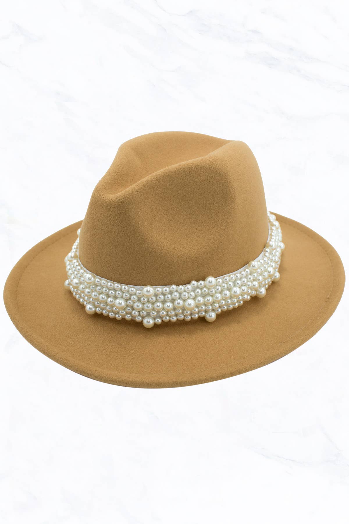 New Style Fashion Fedora Jazz Hat with Wide Pearl Belt 